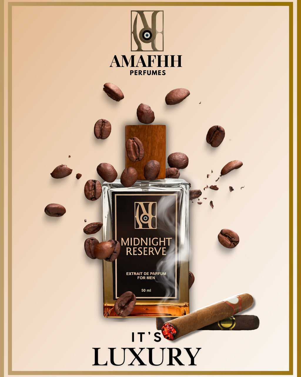 Midnight Reserve Extrait de Parfum for Men 50ml | Chocolate, Cigar & Spicy Bold Fragrance